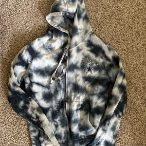 NFL Team Apparel Tie-Dye Fleece Hoodie - Blue and white